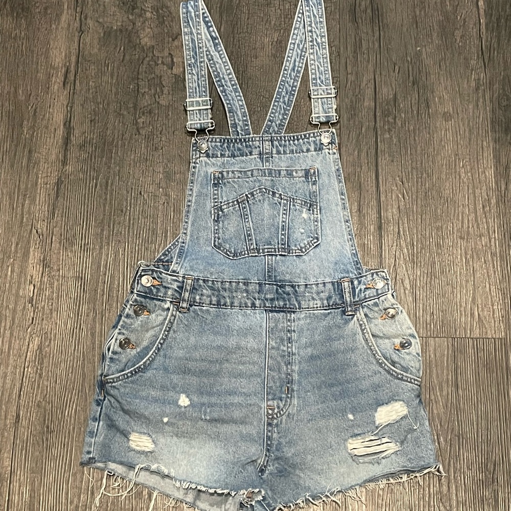 Denim Cutoff Shortalls